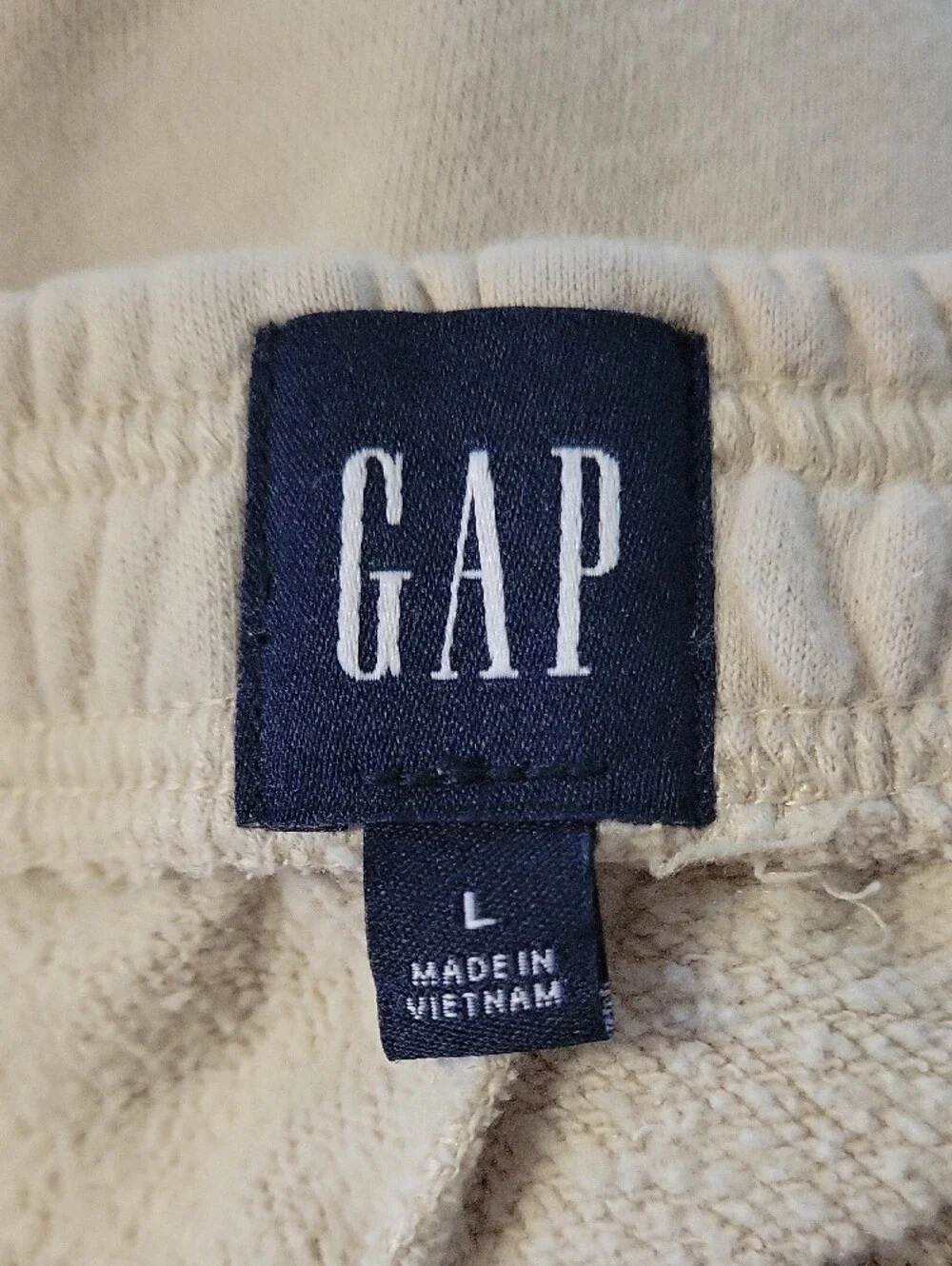 Men's Casual Elastic-Waist Beige Jogger Pants